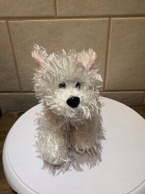 Ganz Webkinz Retired White Terrier Puppy Dog HM106 Stuffed Animal No Code